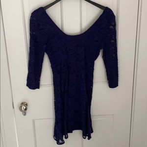 Free People Navy Eyelet Aline Dress